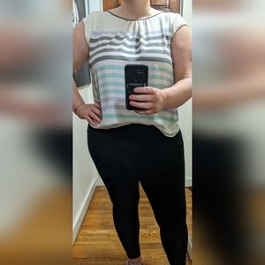 ELLE Striped Blouse Size XL